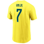 Vini Jr. Brazil National Team Name & Number T-Shirt - Yellow
