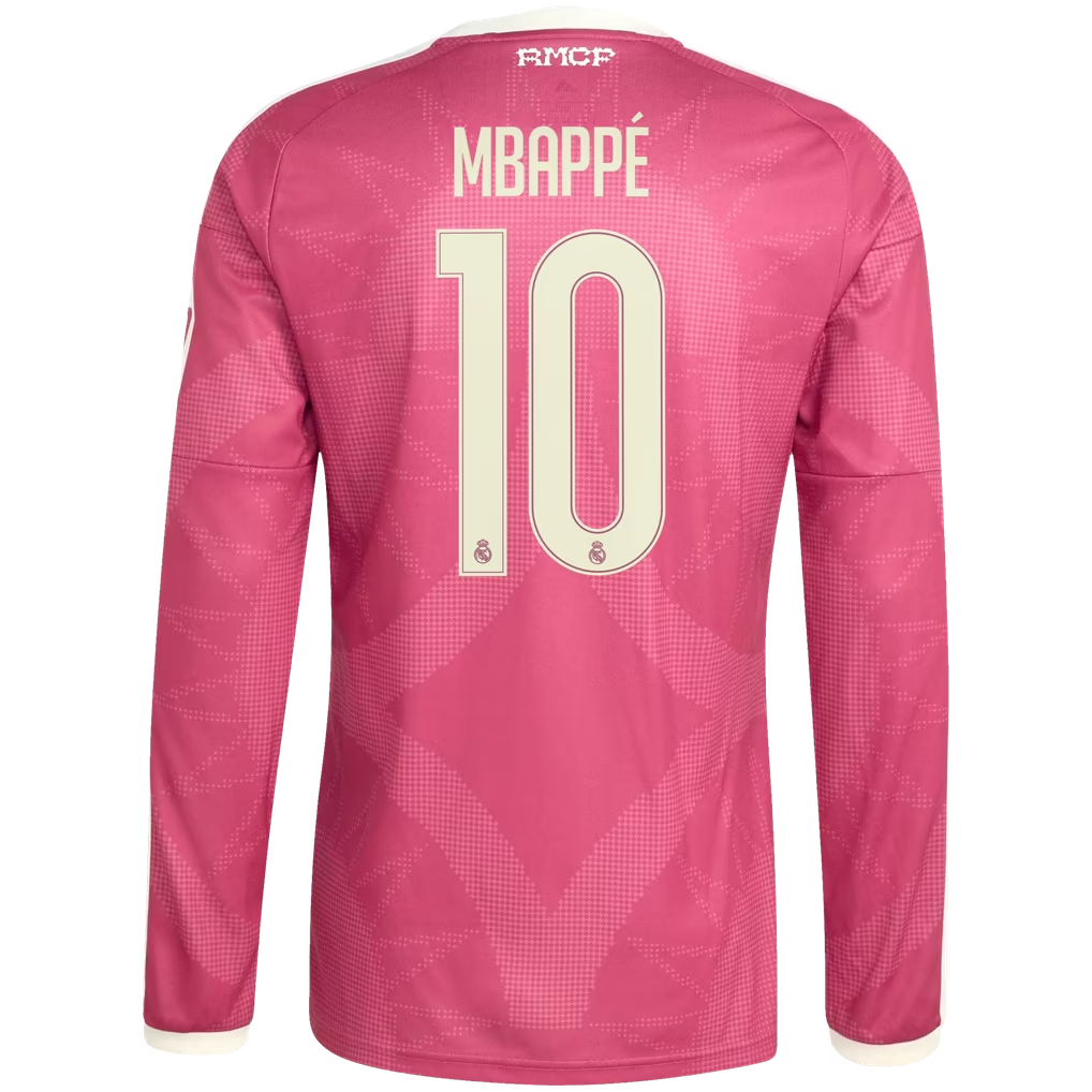 Kylian Mbappé Real Madrid 2026/27 Third Long Sleeve Jersey - Pink